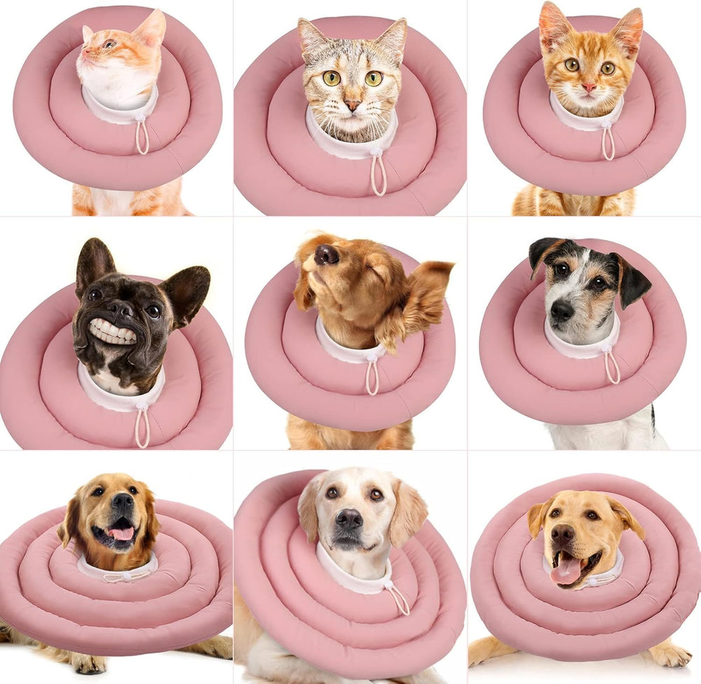 IDOMIK dog recovery collar easy clean waterproof pink M stays tidy.