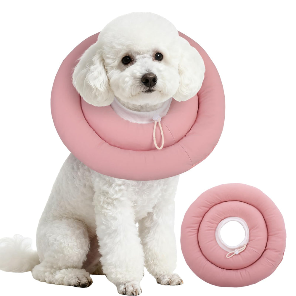 IDOMIK dog recovery collar soft cone pink M for gentle healing comfort.