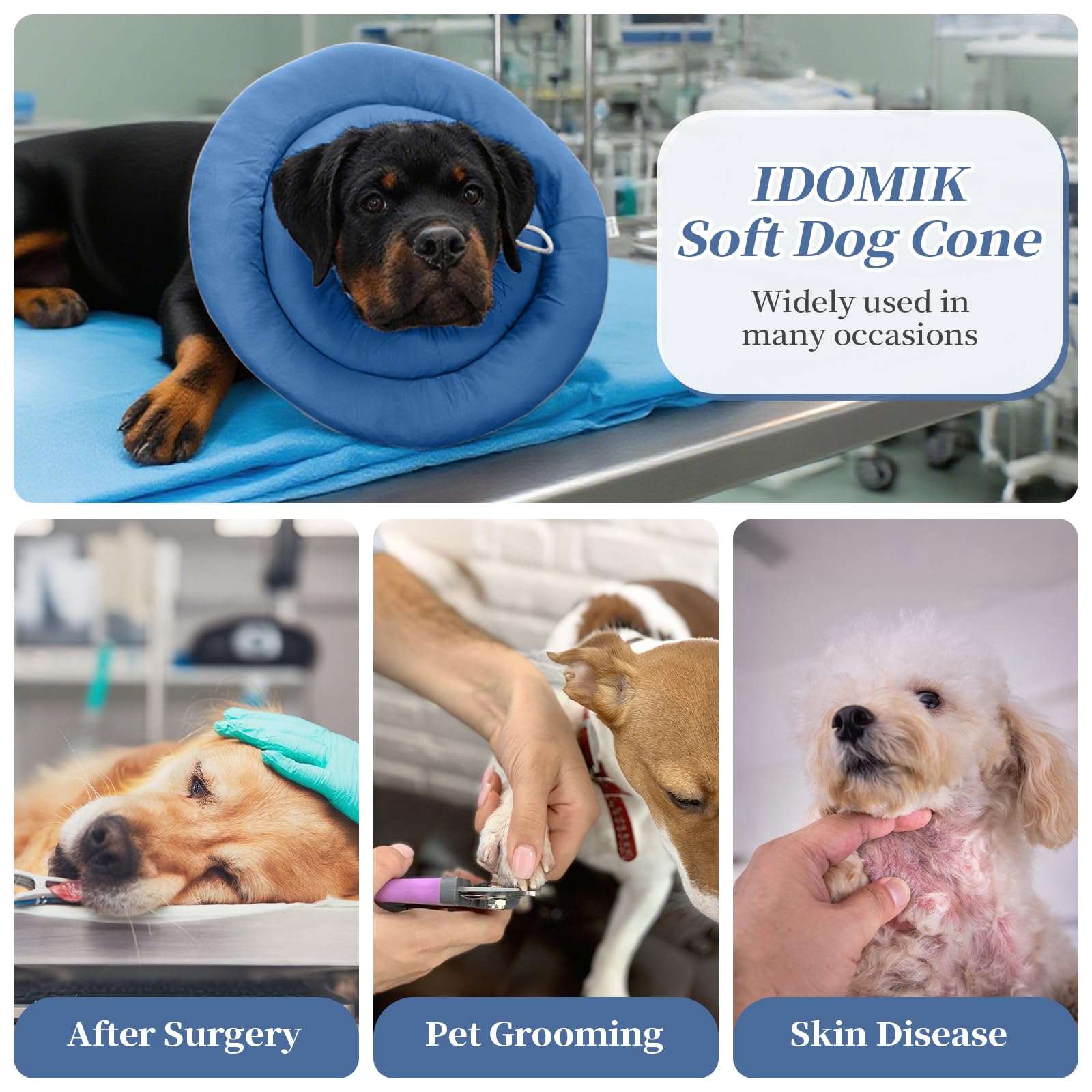 IDOMIK dog recovery collar wearer-friendly-design enables unobstructed vision