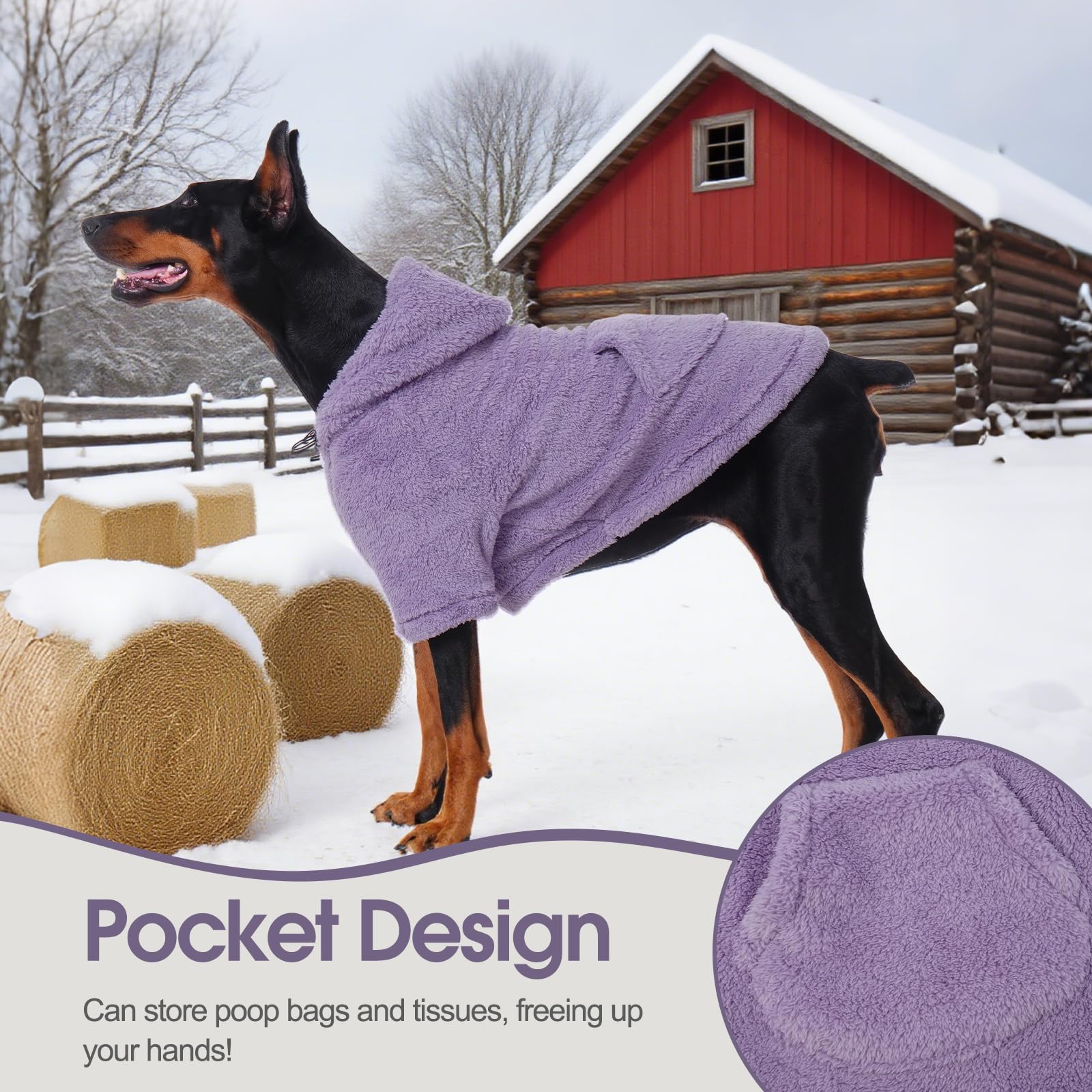 IDOMIK fuzzy dog sweater hoodie adjustable drawstring ensures a snug fit