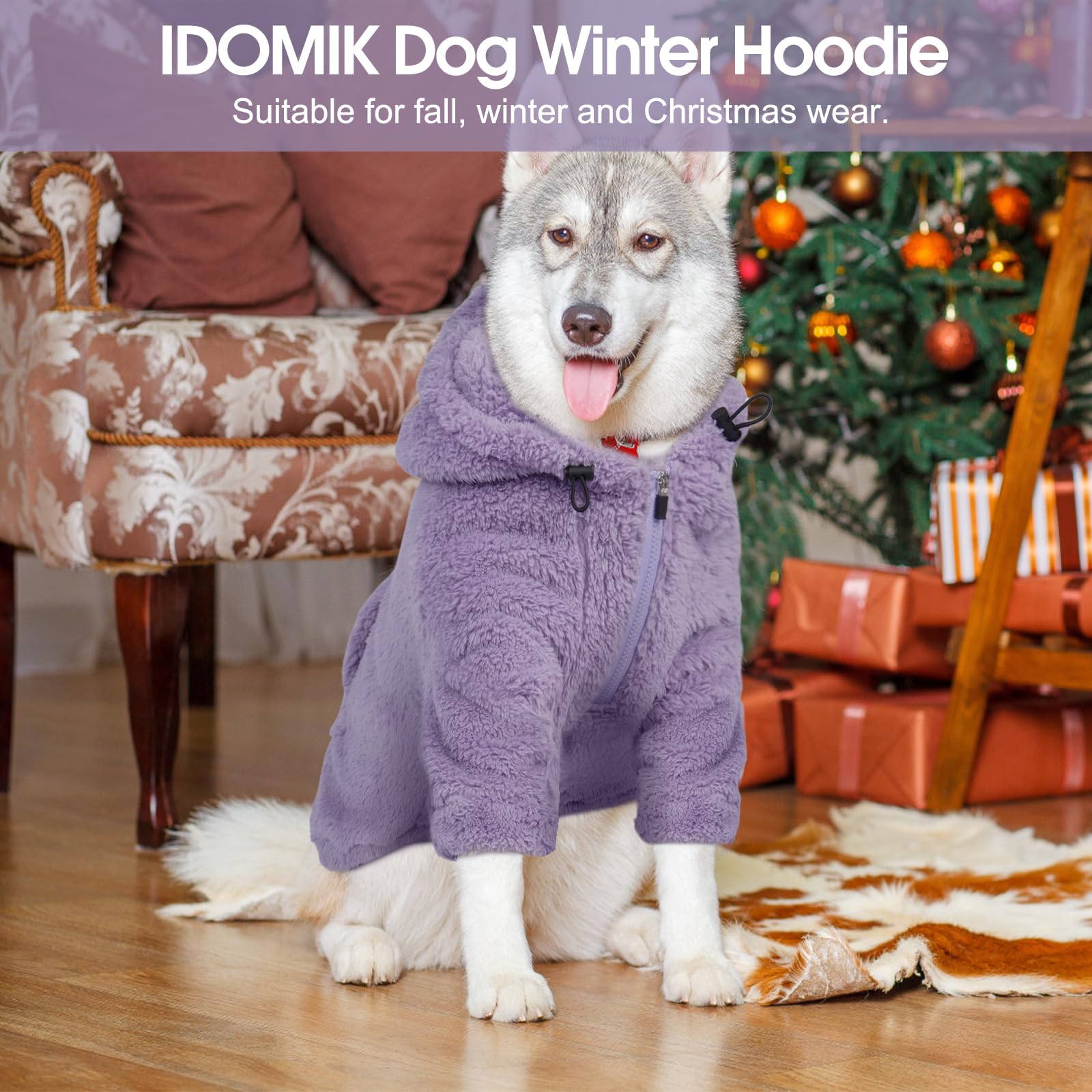 IDOMIK fuzzy dog sweater hoodie wide size range for many breeds
