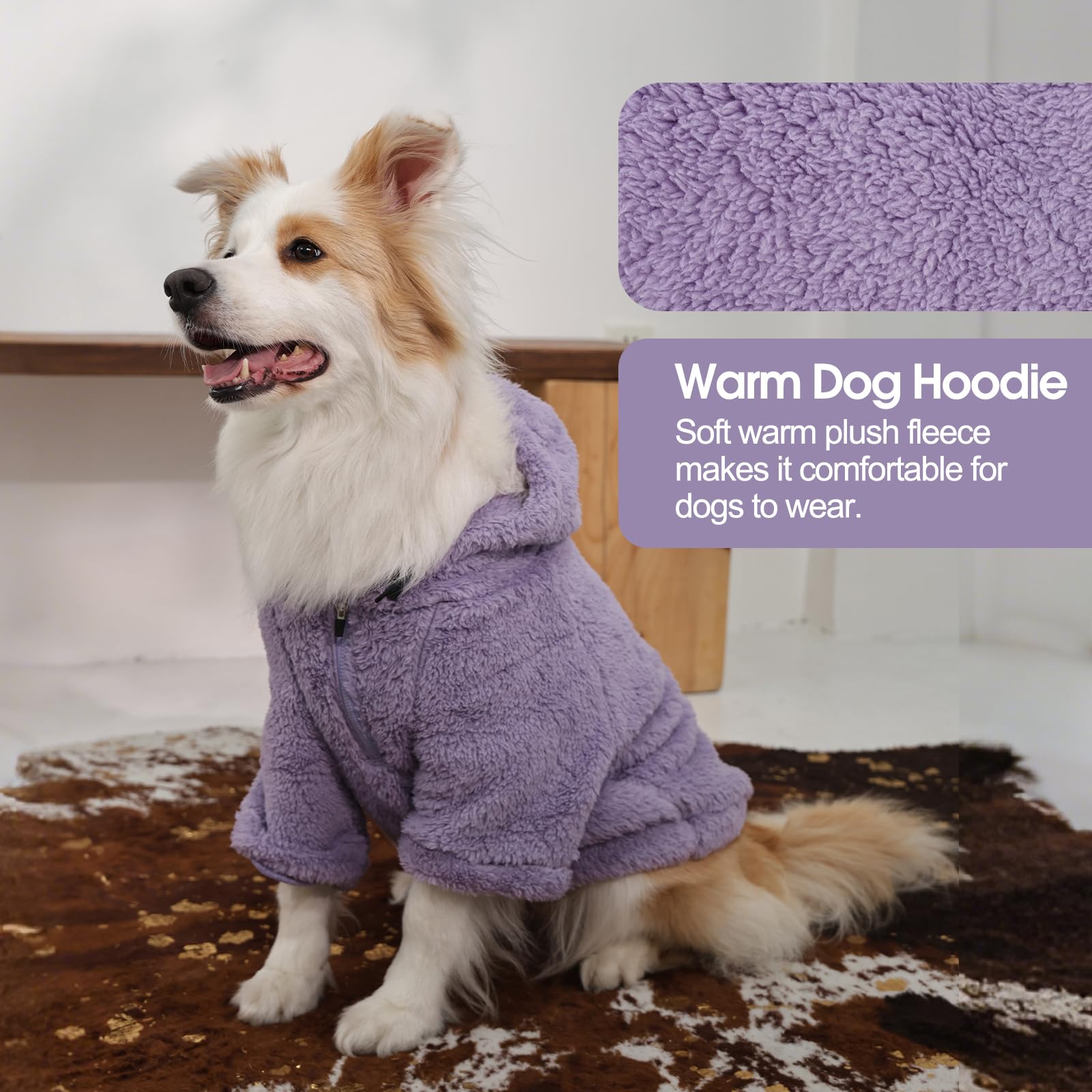 IDOMIK fuzzy dog sweater hoodie thick fleece for extra warmth