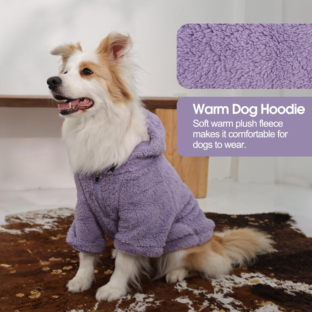 IDOMIK fuzzy dog sweater hoodie thick fleece for extra warmth