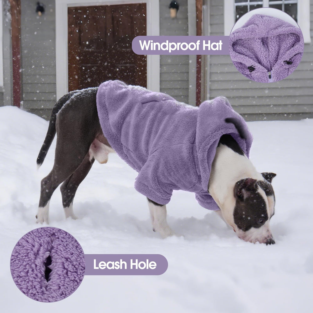IDOMIK fuzzy dog sweater hoodie pocket back detail keeps essentials handy