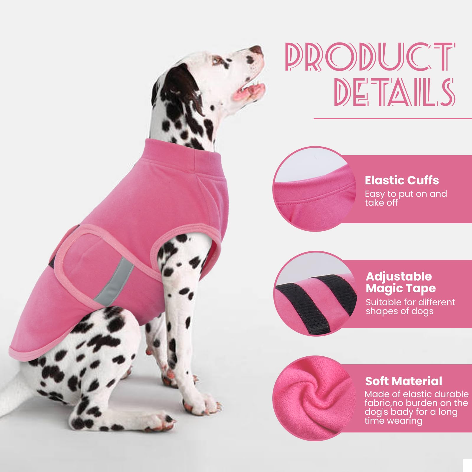 IDOMIK fleece dog sweater sleeveless design allowing maximum mobility during play