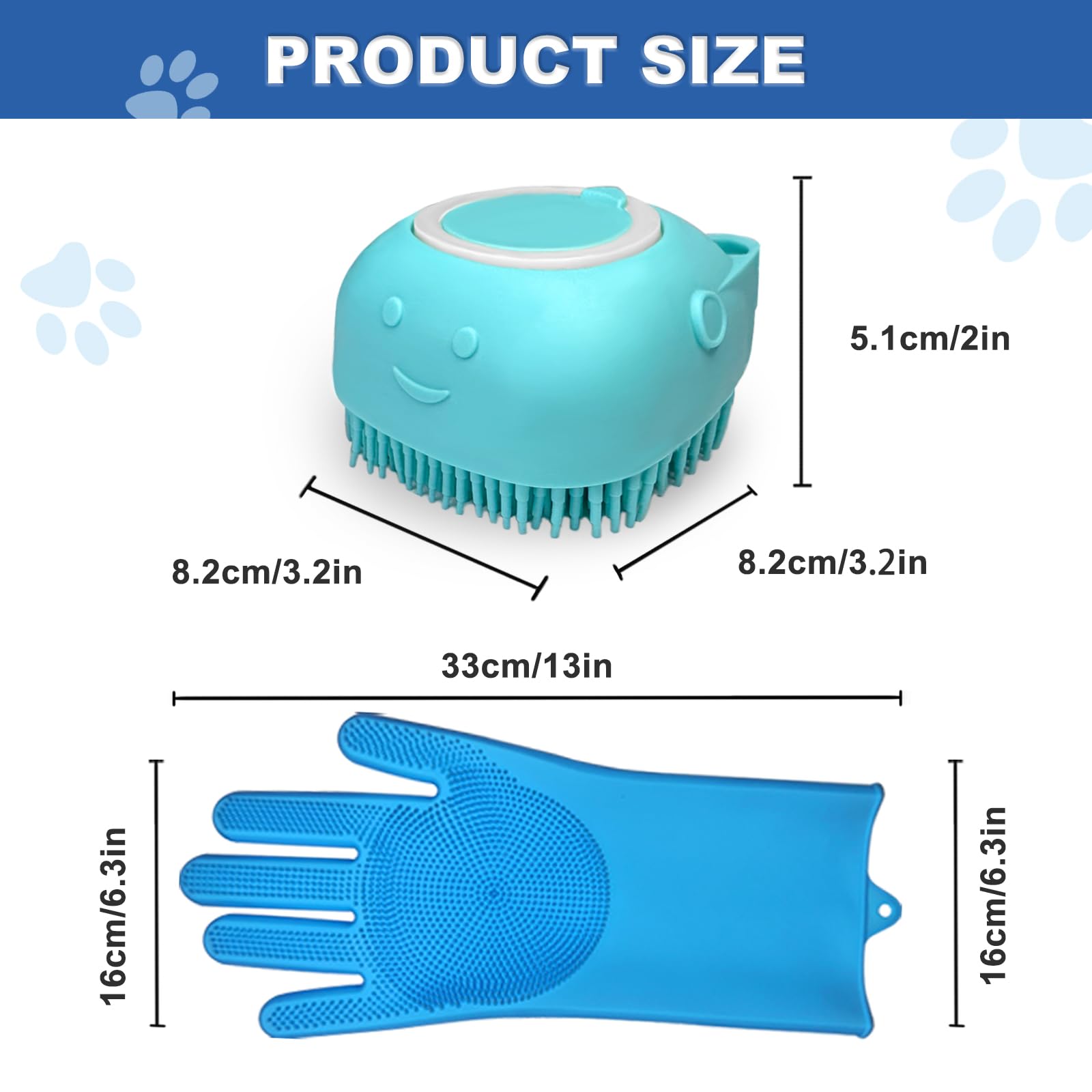 IDQQUQQ cat and dog bath time massage with glove and brush.