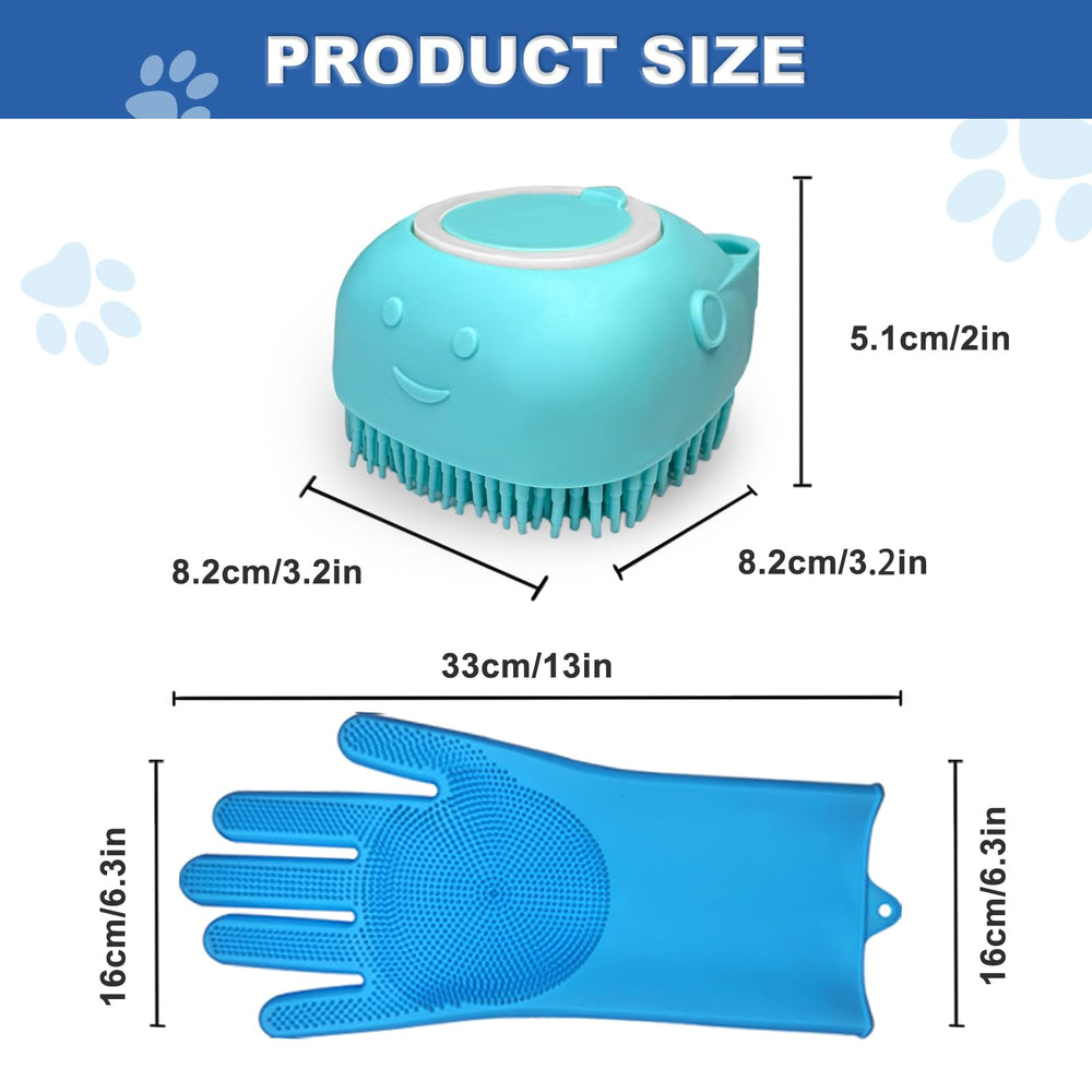 IDQQUQQ cat and dog bath time massage with glove and brush.