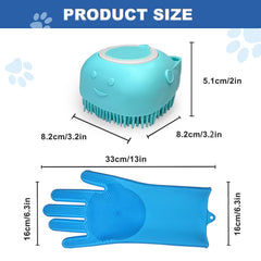 IDQQUQQ cat and dog bath time massage with glove and brush.