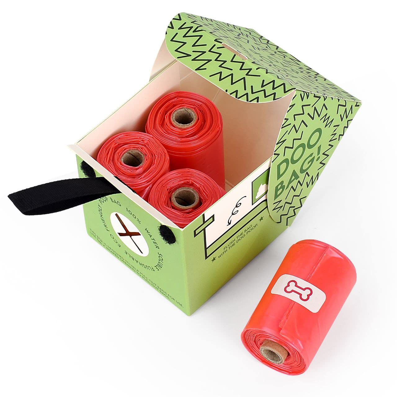 I Dung Care poop bags dispenser with strap enables on-the-go cleanup.