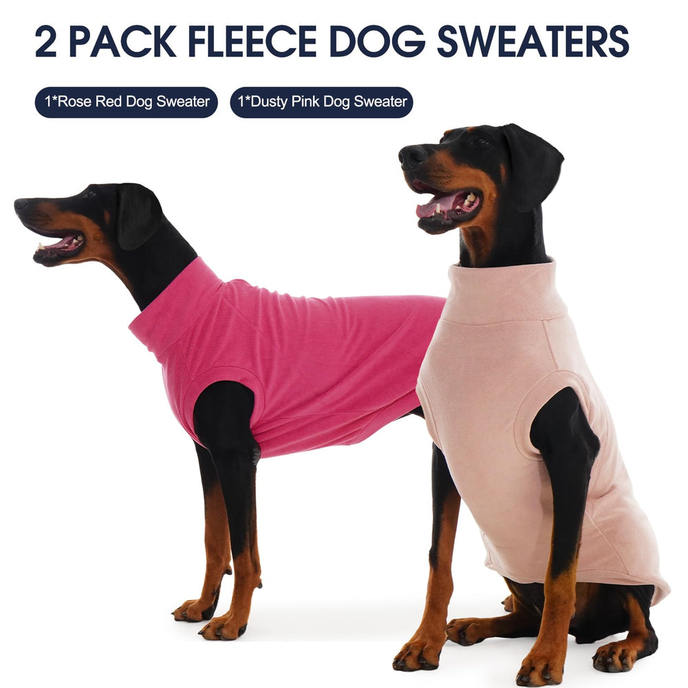 IECOii 2Pack 3XL dog sweater dusty pink color for versatile outfits.