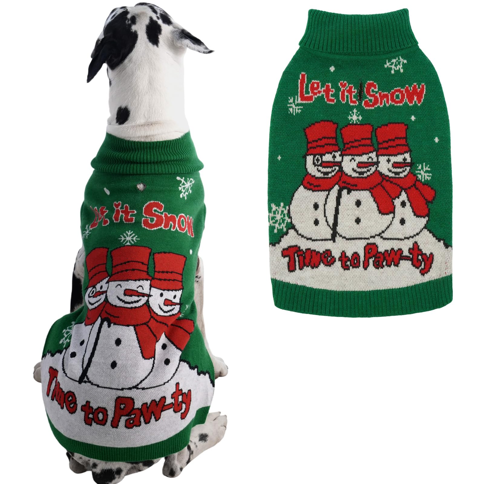 IECOii Christmas dog sweater 4XL front view keeps large dogs warm on winter walks