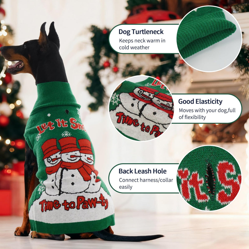 IECOii Christmas dog sweater 4XL model-wearing showcases festive look for photos