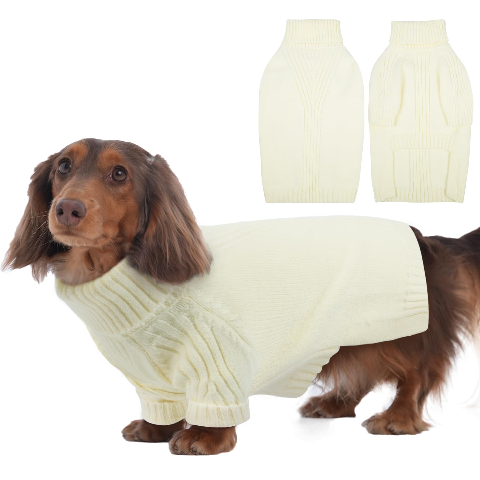 IECOii Dachshund Sweater front view keeps small dogs cozy and stylish.