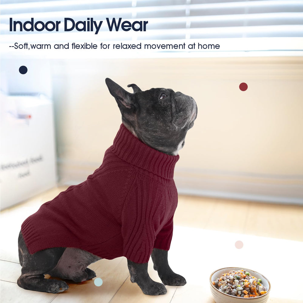 IECOii Dachshund Sweater burgundy color for stylish winter outfits