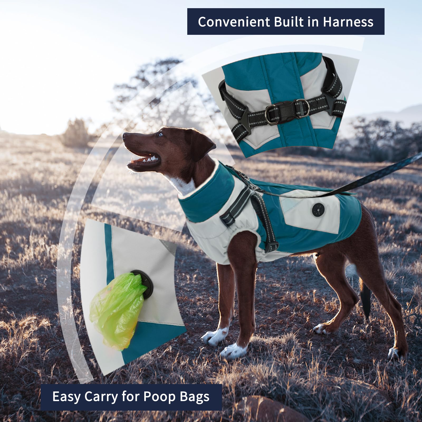IECOii 2-in-1 harness coat on XXLarge with adjustable fit.