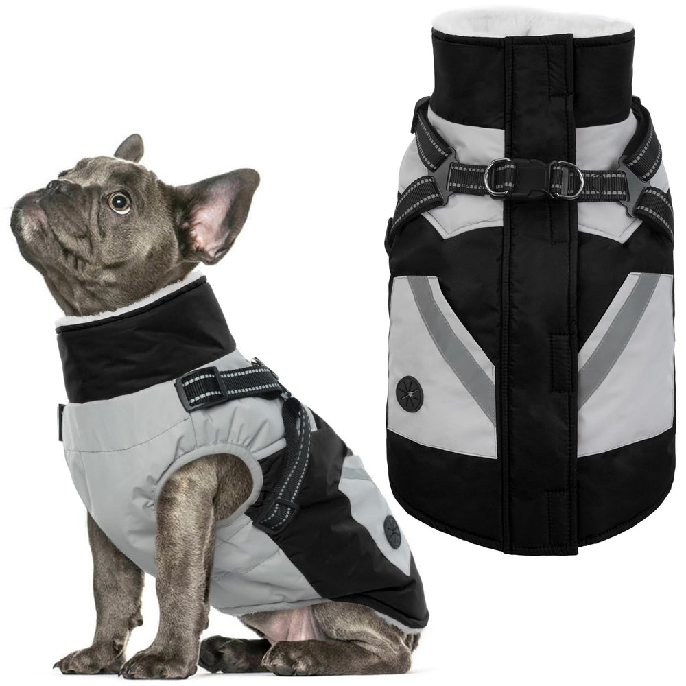 IECOii dog coat with harness built-in back view for easy wear