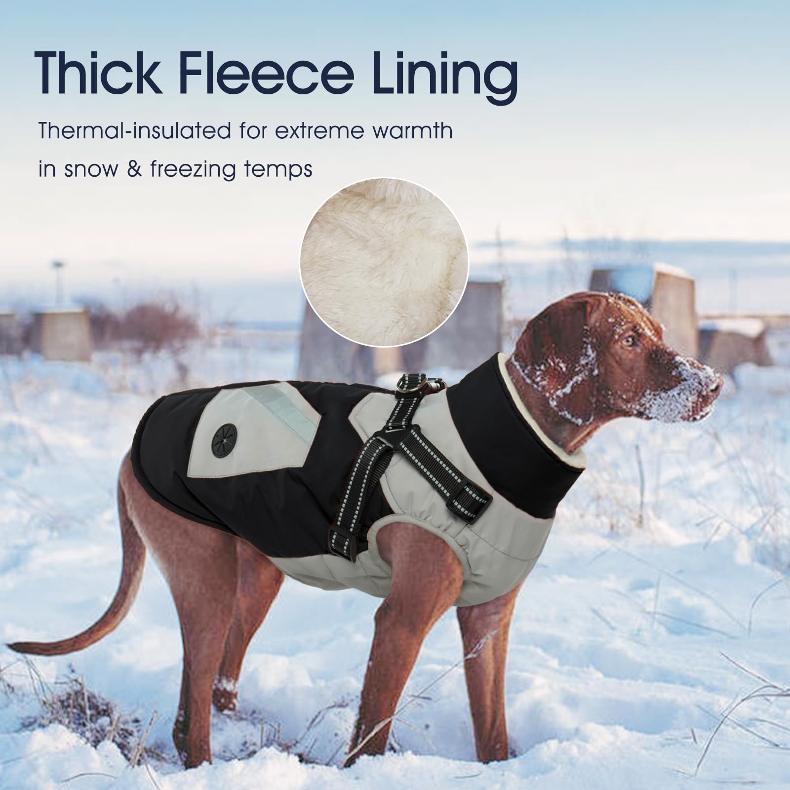 IECOii dog coat large size fits big breeds with chest 24.4 inches