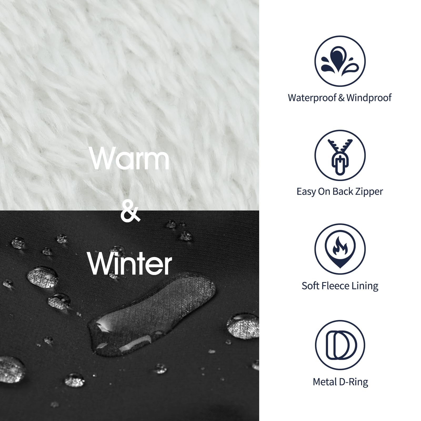 IECOii dog coat windproof waterproof outer keeps pup dry