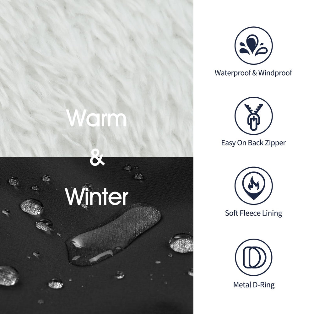 IECOii dog coat winter waterproof warm-lining keeps dogs cozy on chilly outings.