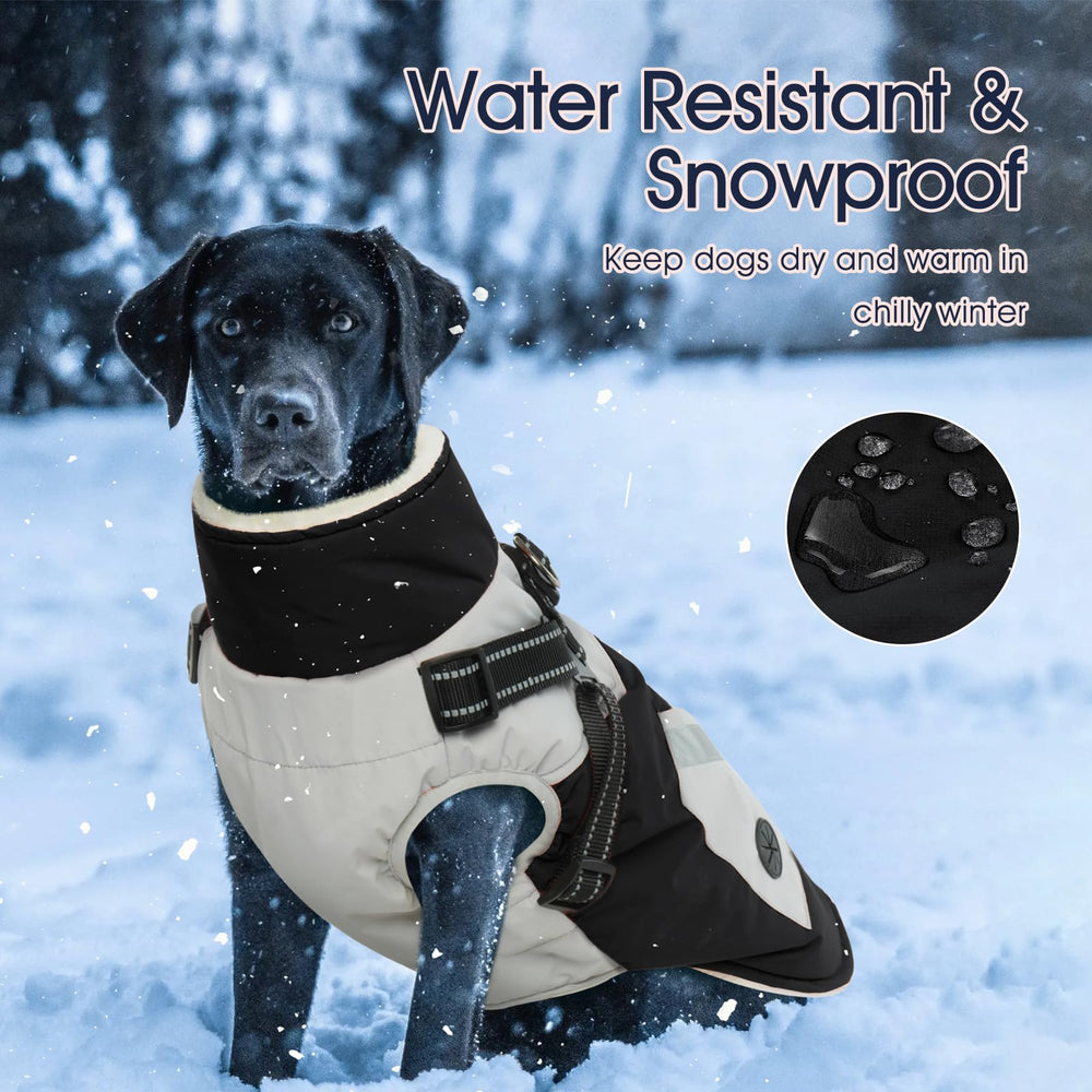 IECOii dog coat winter waterproof zip-up-design enables easy on/off without hair snagging.