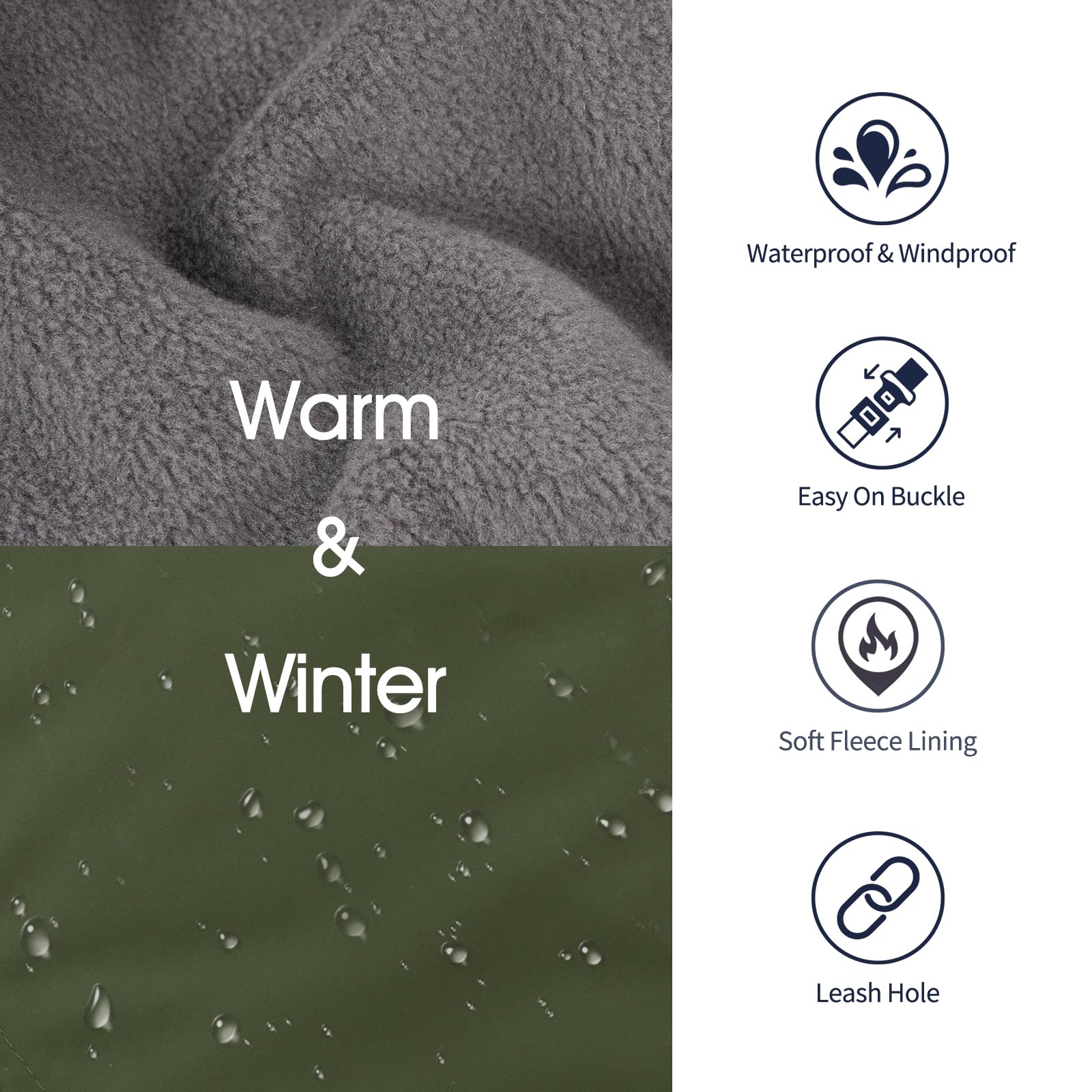 IECOii thick coral fleece lining provides soft warmth and skin-friendly comfort.