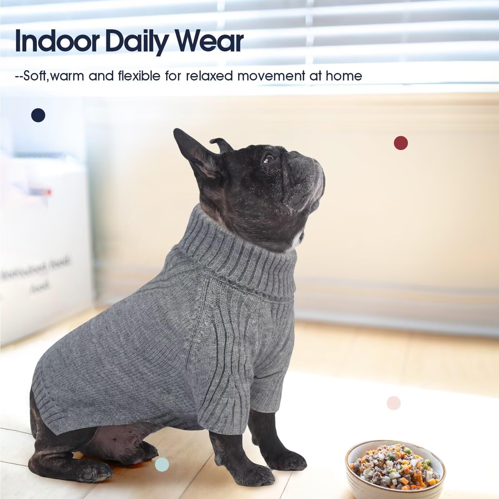 IECOii holiday-ready dog sweater worn in festive setting for photos