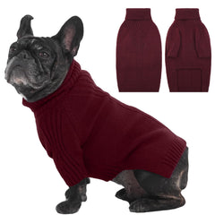 IECOii dog sweater medium burgundy pullover for warm, comfortable winter walks