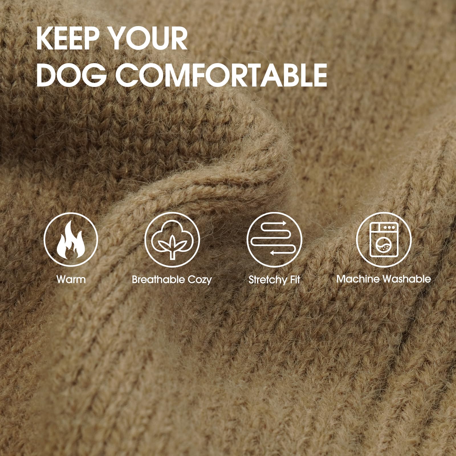 IECOii medium dog turtleneck sleeve detail shows neck and chest coverage on chilly days.