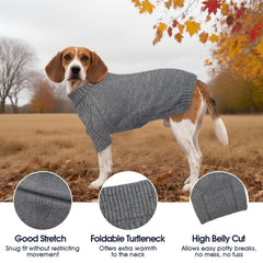 IECOii dog sweater medium L back view emphasizes cozy knit and secure fit