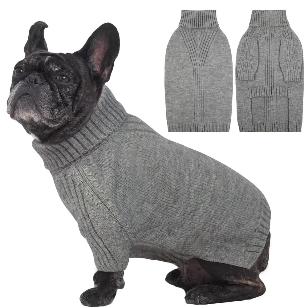 IECOii dog sweater medium L neck close-up highlights warm turtleneck comfort for winter walks
