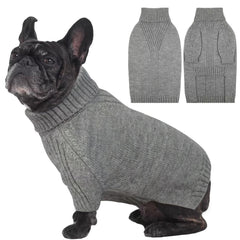 IECOii dog sweater medium L neck close-up highlights warm turtleneck comfort for winter walks