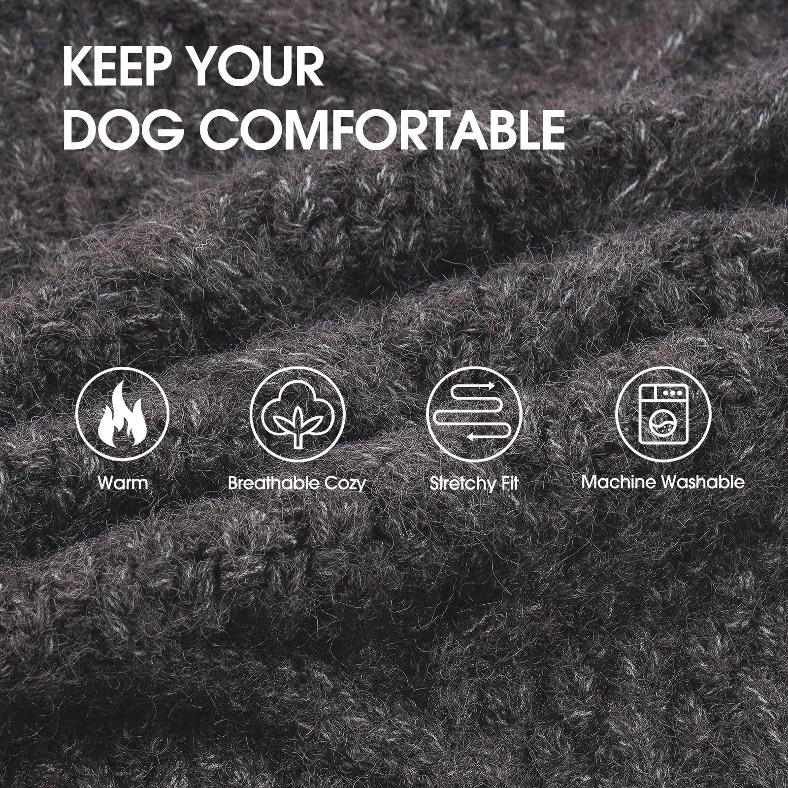 IECOii dog sweater sleeveless design enables easy on off.
