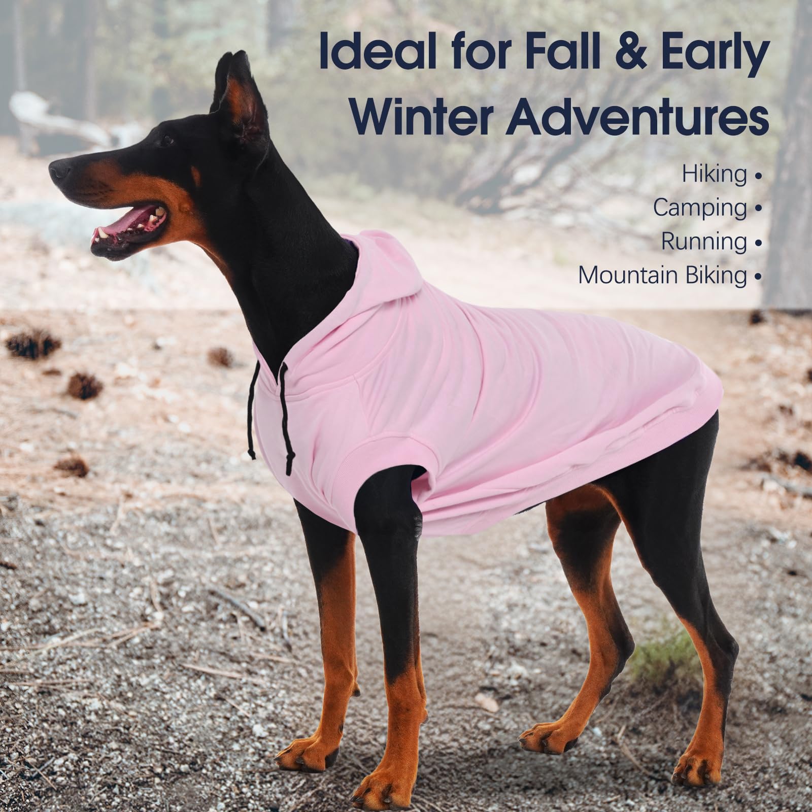 IECOii dog sweatshirt 2XL pink fabric close-up highlights breathable, easy-care material