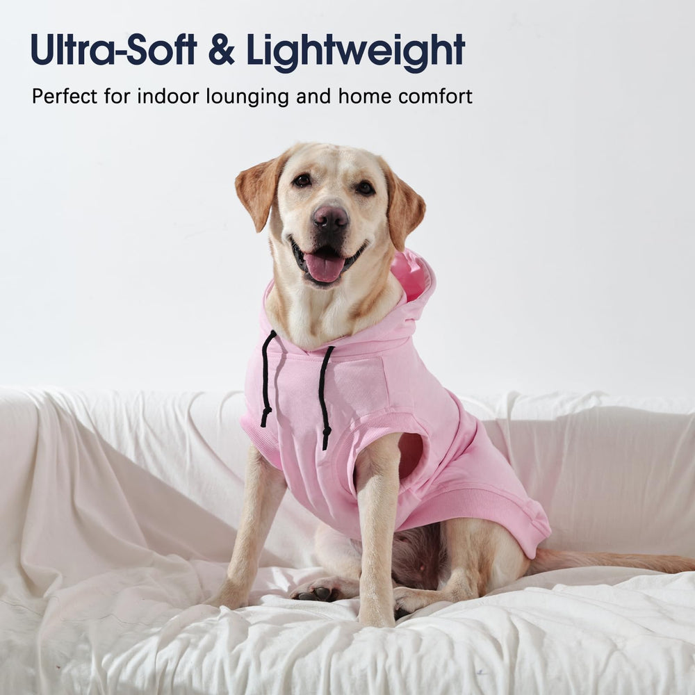IECOii dog sweatshirt 2XL pink lounging pose for everyday wear