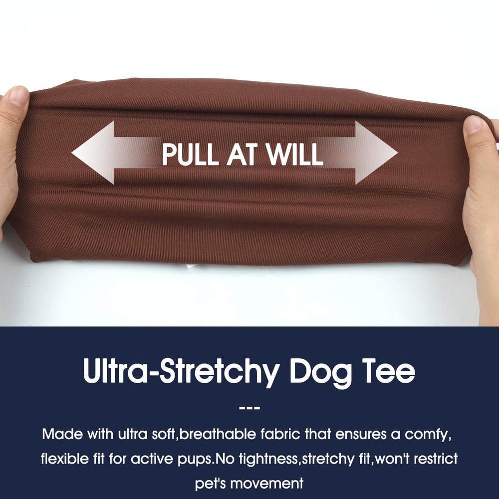 IECOii dog T-shirt Coffee Dark Red stretch detail enhances mobility