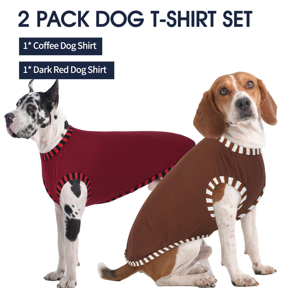 IECOii dog T-shirt Coffee Dark Red two-pack shows value and variety