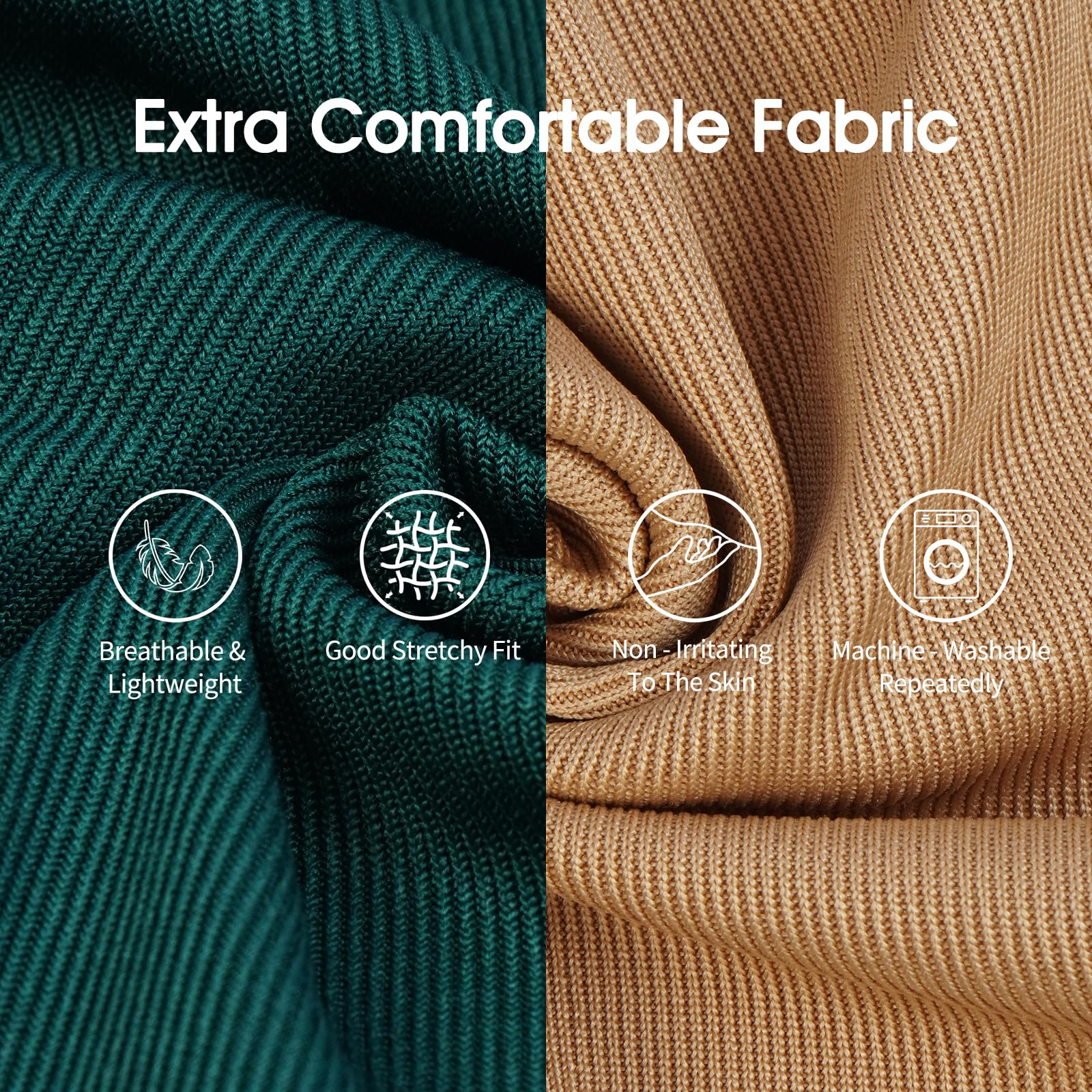 IECOii close-up of stretchy fabric for full range of motion.