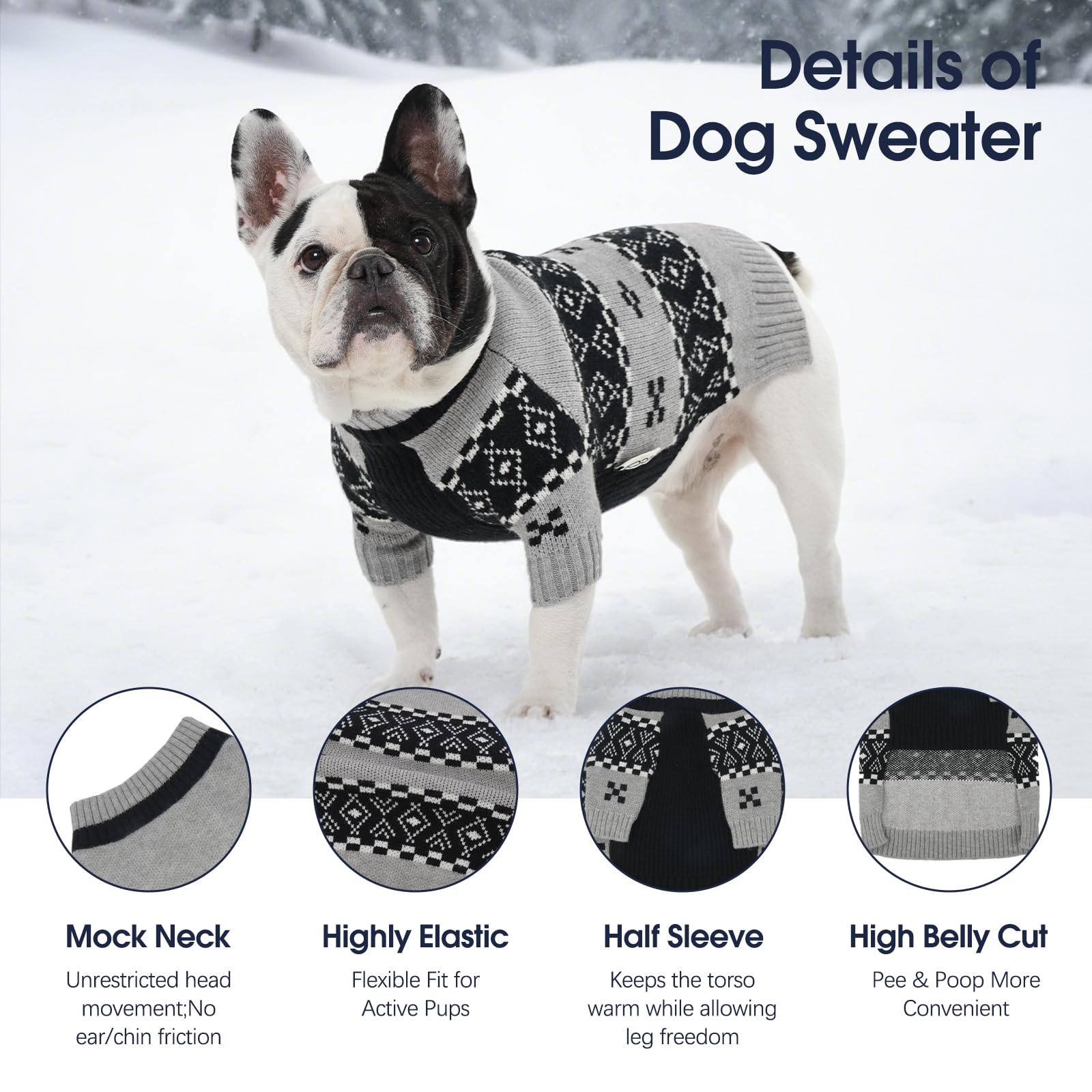IECOii Great Dane Sweater stretch fit moves with your dog during play
