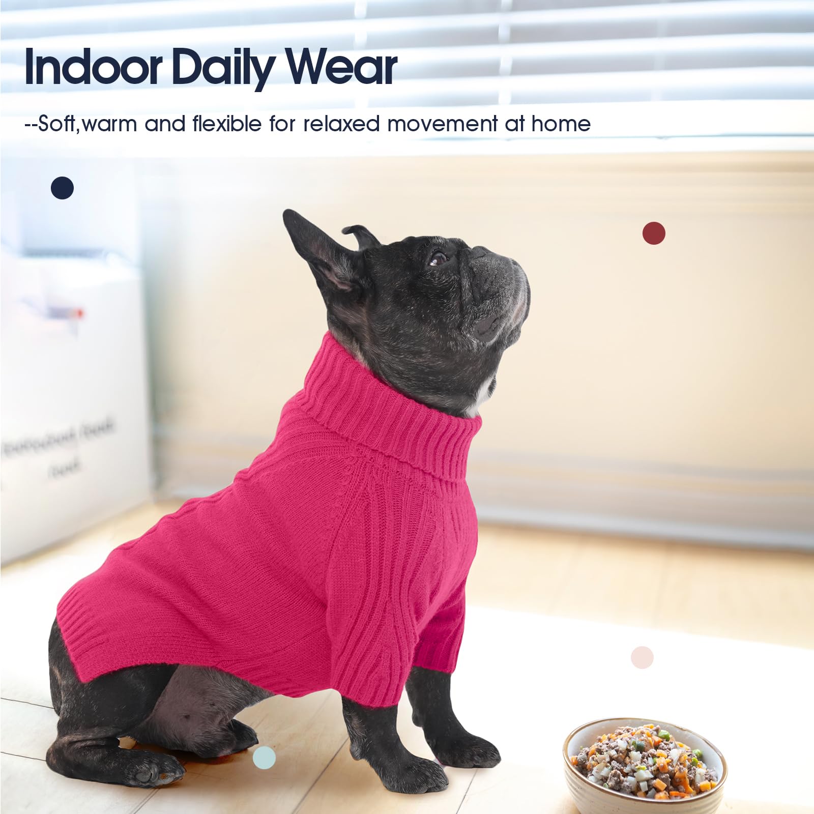 IECOii Great Dane Sweater on dog in rose red illustrating cozy holiday styling.