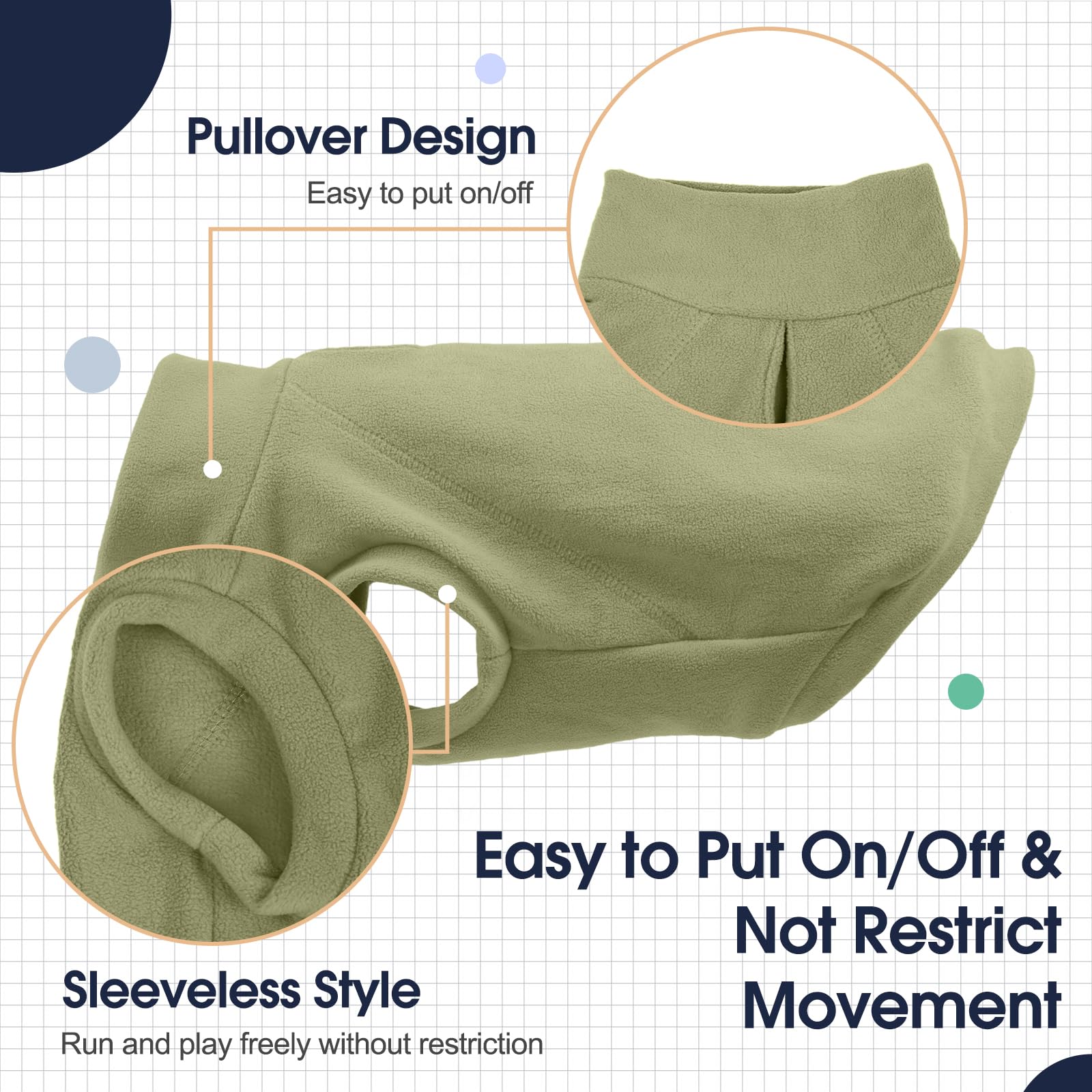 IECOii high cut belly design dog sweater eases bathroom access