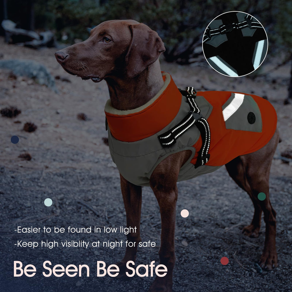 IECOii polar fleece lining dog coat keeps warmth and comfort.