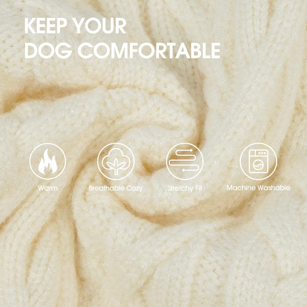 IECOii winter dog sweater turtleneck keeps neck warm on walks.