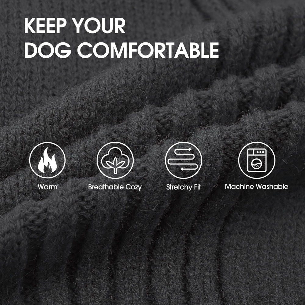 IECOii XL dog sweater gray back view highlighting snug fit and cozy warmth.