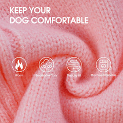 IECOii XL Dog Sweater pink back view shows full coverage for chilly outings