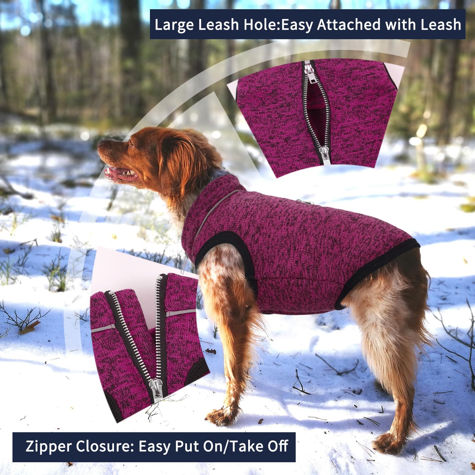 IECOii XXL dog jacket inner fleece panel provides soft warmth