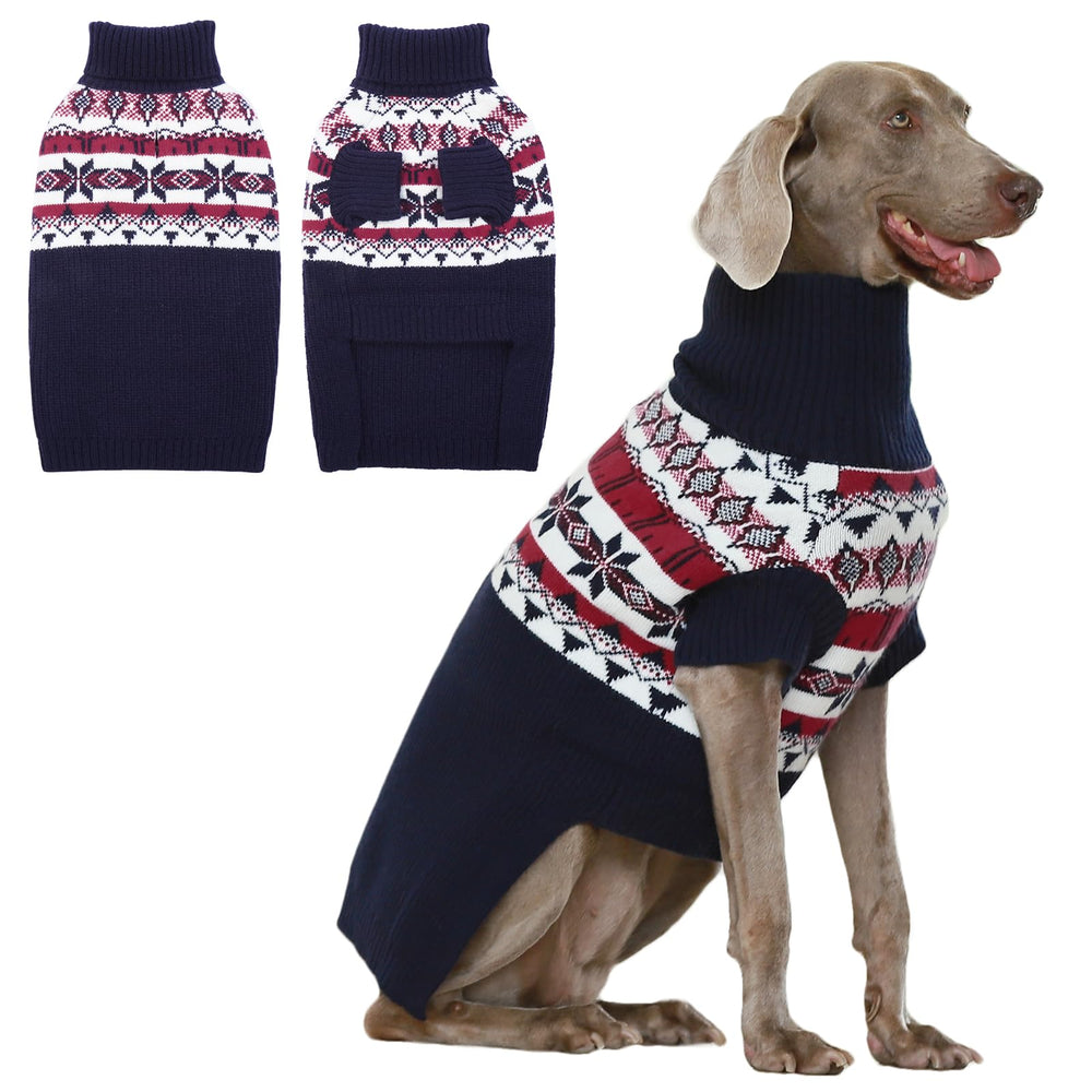 IECOii XXL dog sweater front view, cozy warmth for chilly walks.