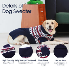 IECOii XXL dog sweater neck-detail close-up, high collar for insulation.