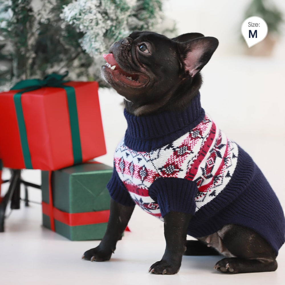 IECOii XXL dog sweater side-wear view, versatile everyday winter layer.