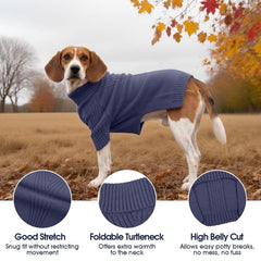 IECOii XXL dog sweater soft acrylic yarn offers comfortable stretch for movement