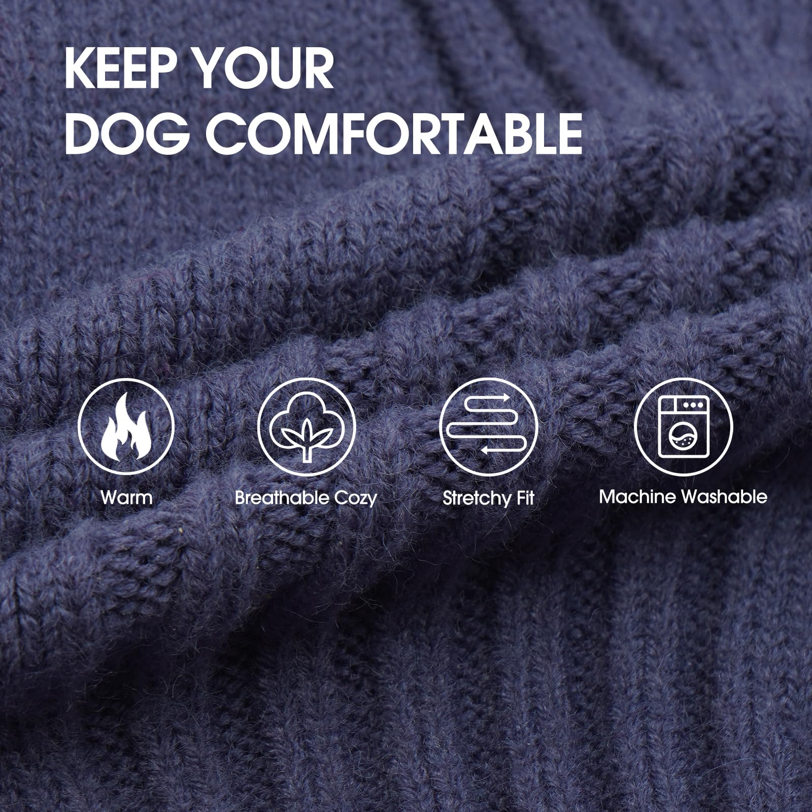 IECOii XXL dog sweater turtleneck sleeves provides full neck and chest coverage